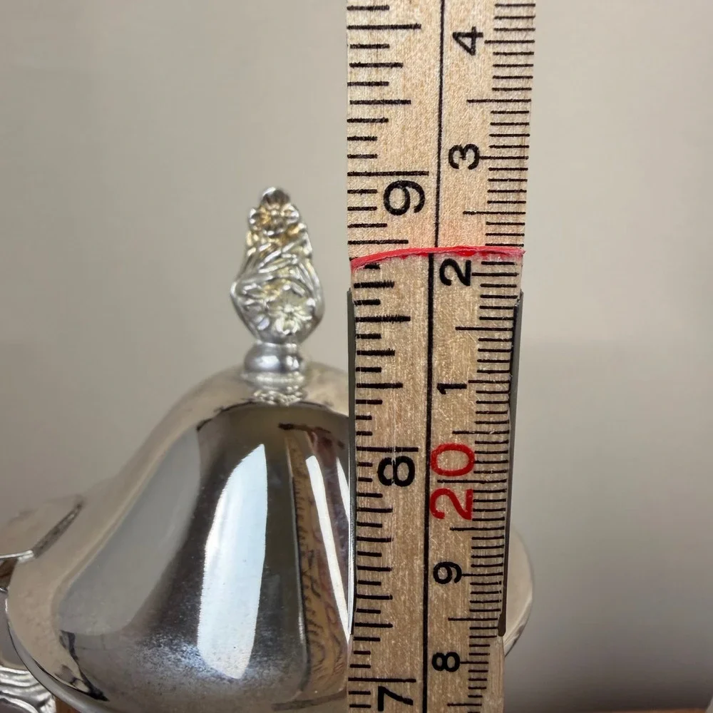 International Silver Company Silverplated Footed Coffee Pot Floral Tea Carafe